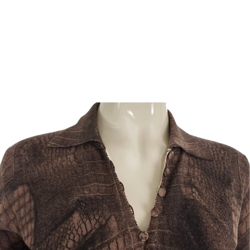 Vintage John Galliano Python Printed Cashmere Blo… - image 7